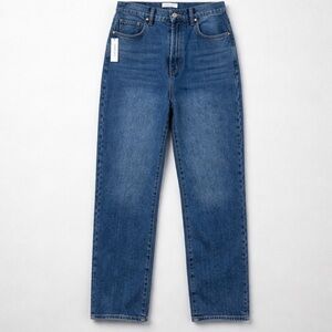 High-Rise Straight Leg Jeans - Blue